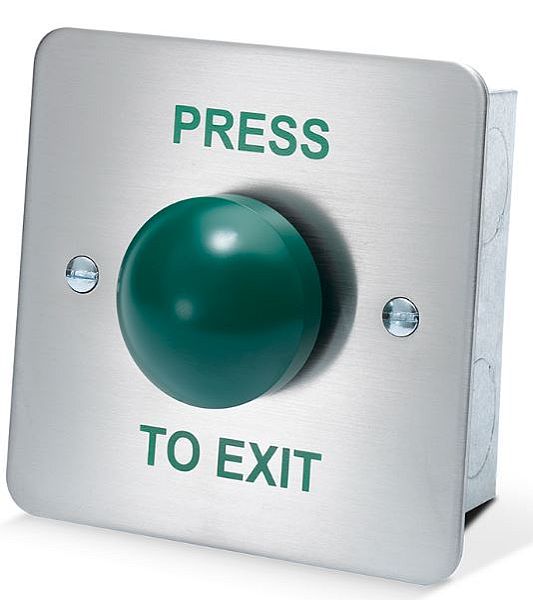 Press To Exit Switch Std Dome SS/Green (EACH) - Image 2