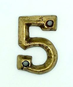 KIRKPATRICK B1976/5 Numeral 1.3/4 ‘5’ Antique Brass (EACH)