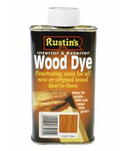 RUSTINS Wood Dye Light Teak Int/Ext (Turps) 250ml (EACH)